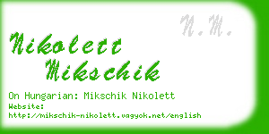 nikolett mikschik business card